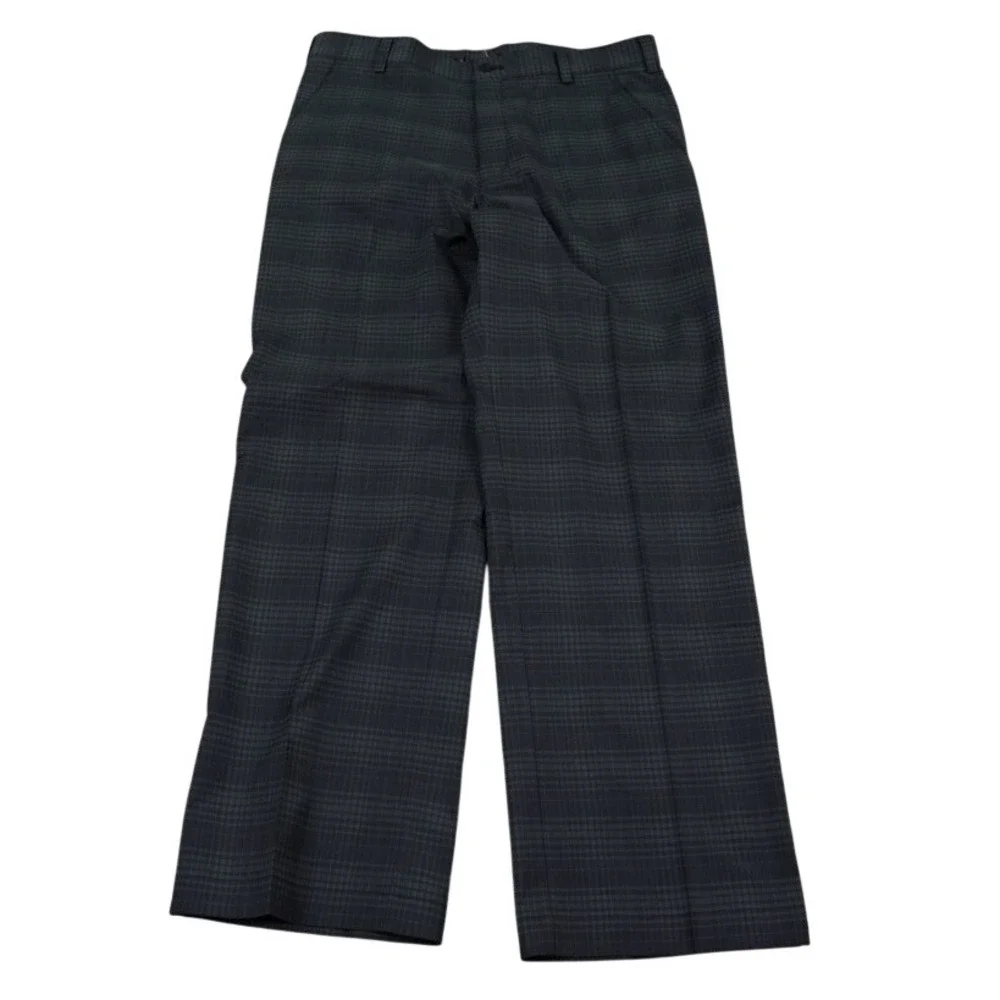 Nike Golf Dri-Fit Tech Pants Mens 33x30 Gray Plaid Check Stretch Swoosh Logo